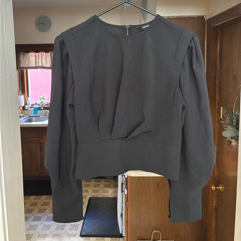 Express Black Long Sleeve Blouse